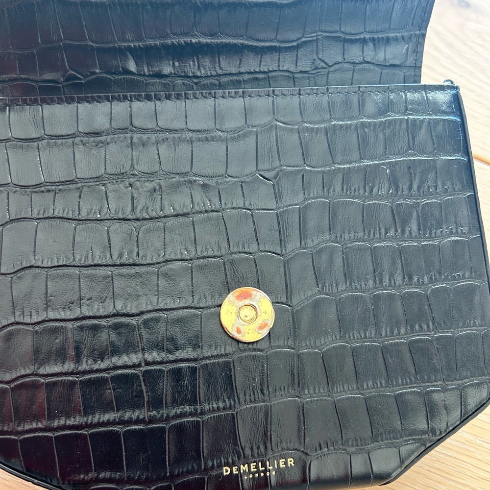 DeMellier Black Croc-Embossed Mini London Leather Bag - Picture 4 of 9
